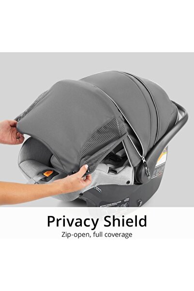 Chicco KeyFit 35 Zip ClearTex Infant Car Seat and Base, Rear-Facing 4-35 lbs - Ash/Grey
