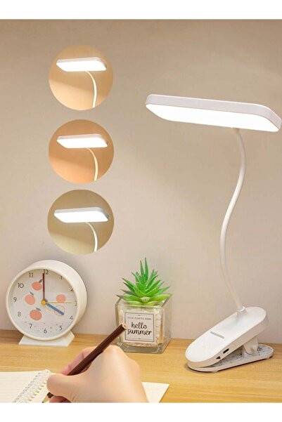 fulina 3 Modes Touch Dimming USB Dimming Clip Table Lamp Student Light ,Desk Lamp Battery Operated