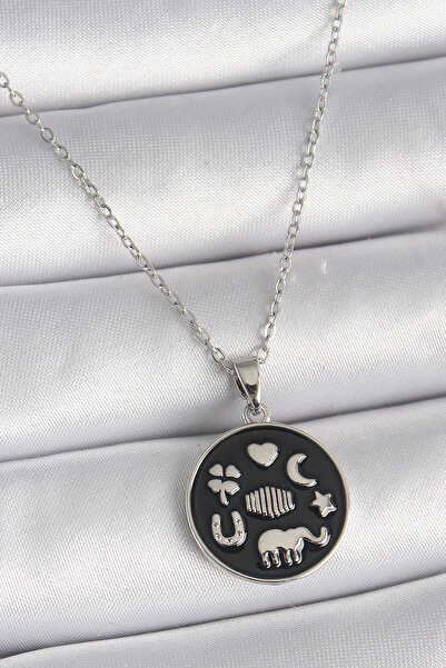 Skygo 316L Steel Silver Color Black Color Luck Necklace - Tj-Bko9546