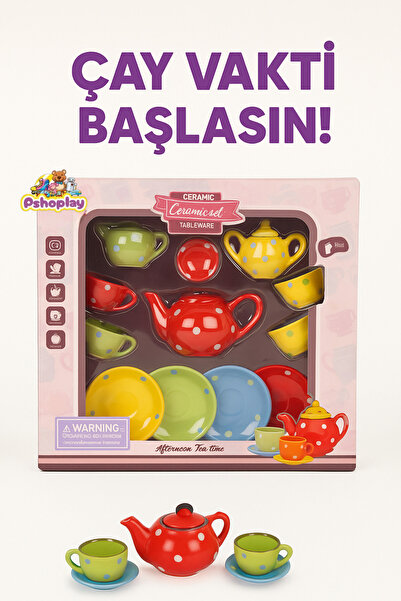 Pshoplay طقم شاي معدني – مجموعة ألعاب أدوار تعليمية وممتعة (للأعمار 3 سنوات ف...