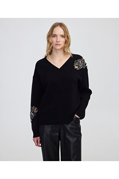 İpekyol Tricot with Applique of Strass Stone and Sequins