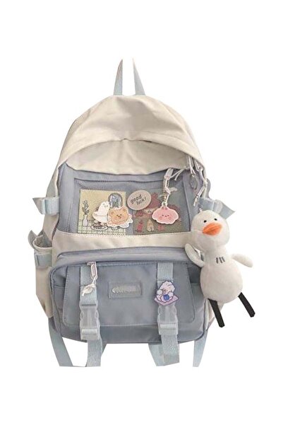 fulina Cute Backpack with Cute Pin Accessories Plush Pendant for School Bag Student Girl Backpack