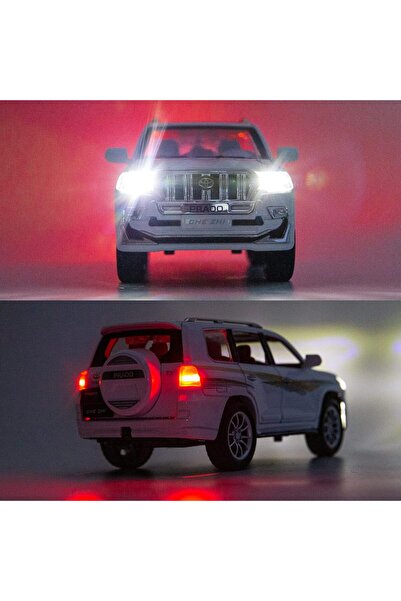 Toybox Toyota Prado Model Car, Zinc Alloy Pull Back Toy car with Sound and Light for Kids