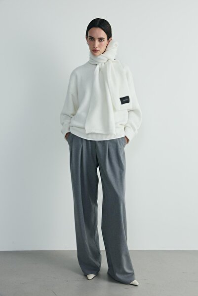 Suud Collection Ecru Bella Knitwear Scarf