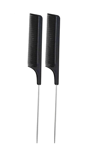 Türkiye 2 Pc Professional Fine-tooth Metal Rat Tail Comb Set