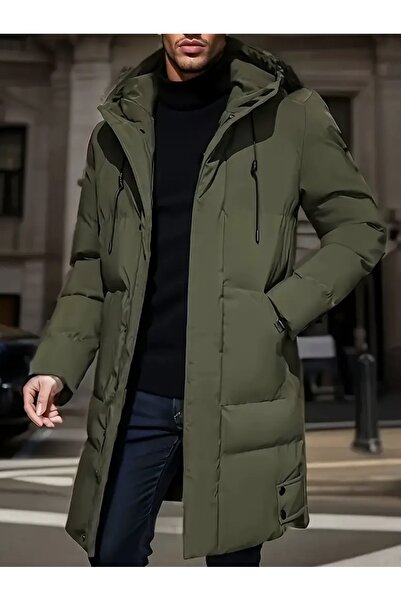 Yasee Merinos Yün Uzun Kollu Kapüşonlu Termal Mont