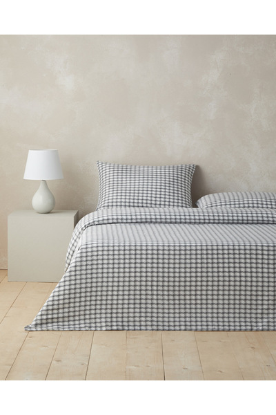 English Home Swirl Check İpliği Boyalı Çift Kişilik Çarşaflı Nevresim Takımı ...