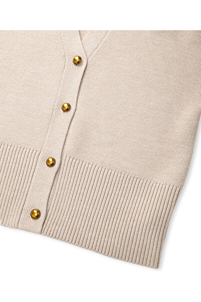 İpekyol V-Neck Cardigan with Metal Buttons