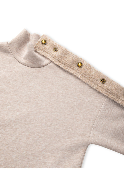 İpekyol Triko mix dik yaka sweatshirt