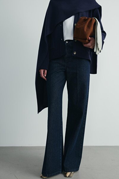 Suud Collection Navy Blue Ura Knitwear Scarf