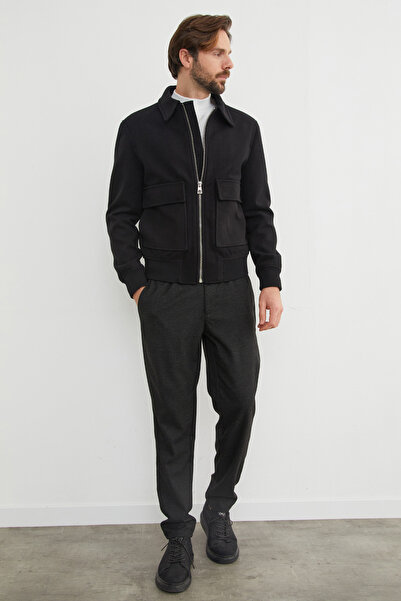 Fulla Moda Μπουφάν με φερμουάρ και τσέπη με λαιμόκοψη πόλο