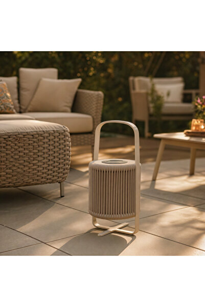 Ebticar Modern Outdoor Lantern with Soft Ambient Light-Beige