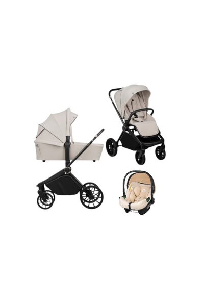 Lionelo Carucior 3 in 1, Lionelo, Mika Plus, Cu scoica auto Bej testata ADAC,...