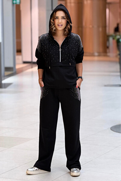 Nevin Kaya Moda Set de trening Black New York Stone