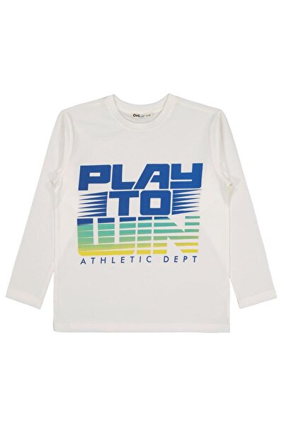Civil Boys Play To Wın Baskılı 6-9 Yaş Sweatshirt - Ekru 7-8 Yaş