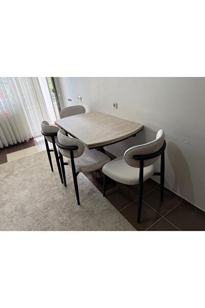 ELEN HOME Polo Masa Sandalye Takımı | Açılabilir Dikdörtgen Mdf Masa + 4 Adet...