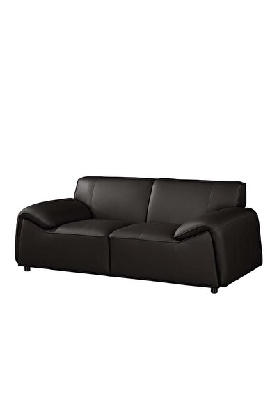 Danube Home Tokishi 2-Seater Full Leather Sofa - Black, Stylish & Comfortable Wooden Frame, 2-Year Warranty