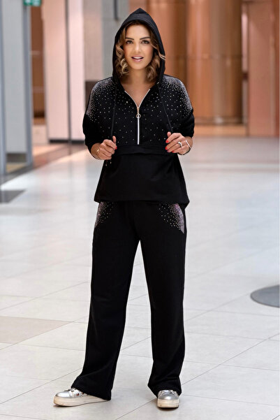 Nevin Kaya Moda Set de trening Black New York Stone