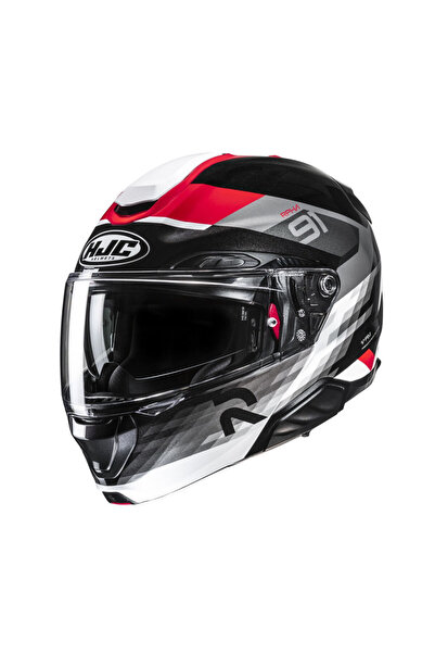 HJC RPHA91 Madal MC1 Çene Açılır Motosiklet Kaskı Siyah Kırmızı