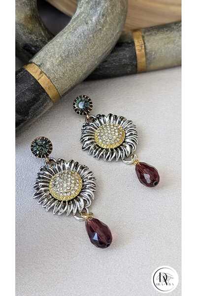 DivaViva Muse Earrings – Gold Plated Trendy Model Women's Earrings (Kod-350)