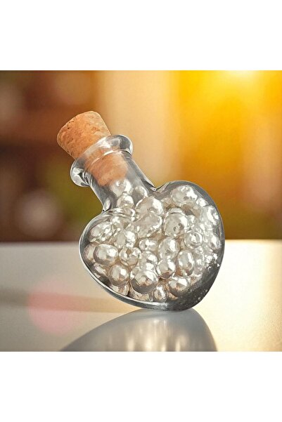 archin 10 Gram 999 Ayar Gümüşten Üretilmiş Kalp Tasarımlı Cam Şişeli Granül G...