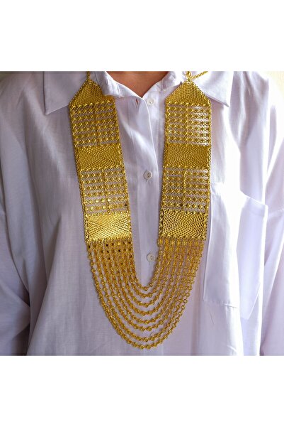 FerizZ Altın Kaplama İmitasyon 8 Sıralı Urfa Akıtma Kolye KLY-657