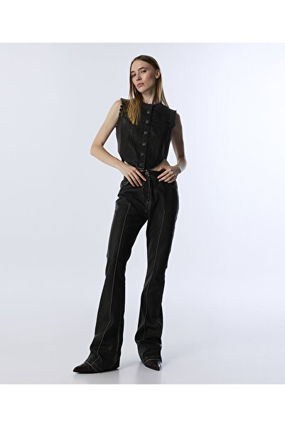 Twist DERİ GÖRÜNÜMLÜ FLARE FİT PANTOLON