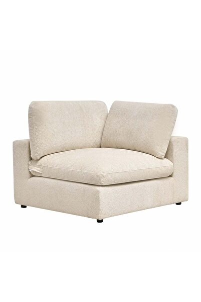 Danube Home أريكة نيثان ذات زاوية إسفينية من القماش - لون بيج، تتسع لثلاثة أش...