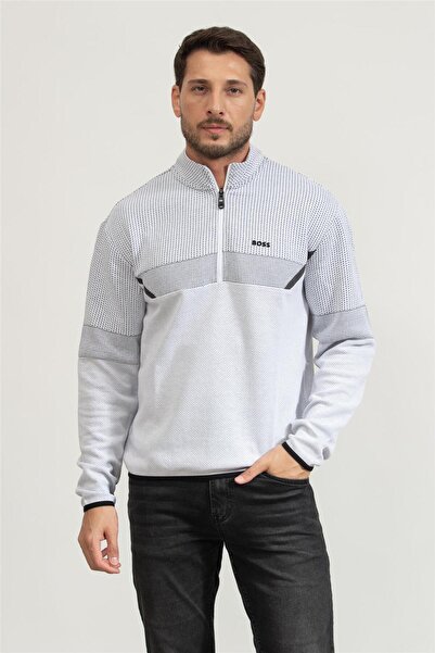 BOSS Erkek Fermuarlı Sweatshirt