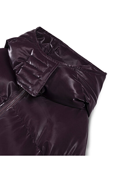 Twist Shiny Textured Puffer Coat