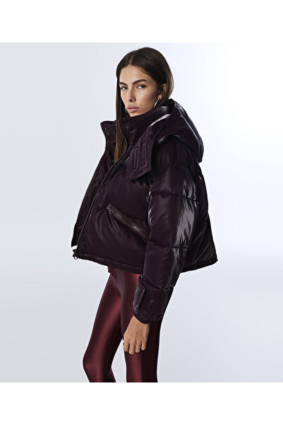 Twist Shiny Textured Puffer Coat