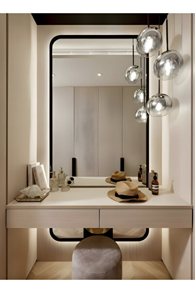 Taimi Wall Mirror120x80cm-Elegant Design Mirror with 3-Light Levels Black Frame-For Makeup,Dressing Room