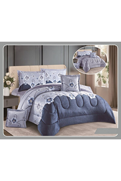 smart home Double-sided winter bedspread (velvet side and fur side) Filled bedspread, 6-piece set, 250x230cm