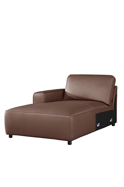 Danube Home Tokishi Corner Full Leather Sofa - Tan, 3-Seater, Stylish & Durable, 2-Year Warranty, L106xW168cm