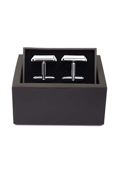 6AM Ceremony Rectangular silver buttons with a glossy finish