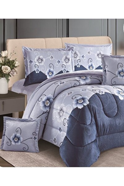 smart home Double-sided winter bedspread (velvet side and fur side) Filled bedspread, 6-piece set, 250x230cm