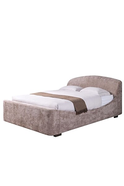 Danube Home Boat 150x200 Upholstered Queen Bed - Brown Fabric & Solid Wood, 2-Year Warranty, Slats Included