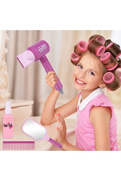 Selgot Set de coafură pentru copii cu uscător de păr de jucărie și accesorii