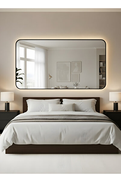 Taimi Wall Mirror120x80cm-Elegant Design Mirror with 3-Light Levels Black Frame-For Makeup,Dressing Room
