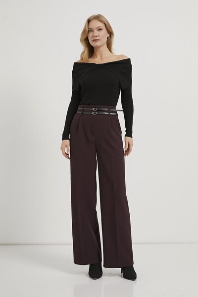 Arma Life ARMALIFE 3663 ÇİFT KEMERLİ YÜKSEK BEL PALAZZO KADIN PANTOLON