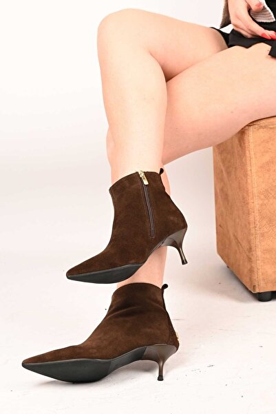 Bestello Γυναικείες μπότες με φερμουάρ χωρίς κορδόνια, γνήσιο δέρμα με λεπτό τακούνι 337-2308