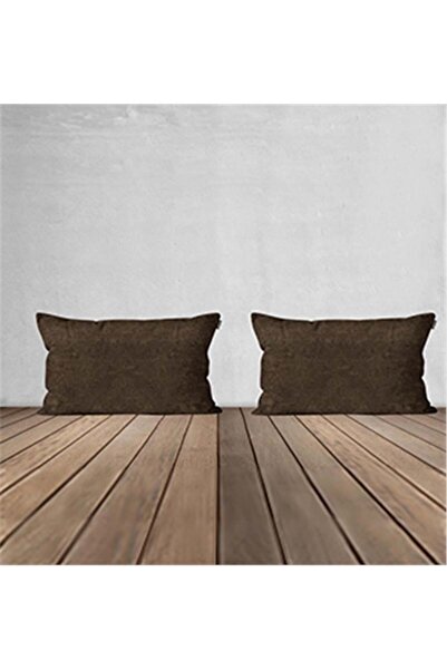 GOCCIA 2'li Kadife Dokulu Kırlent Kılıfı Acı Kahve