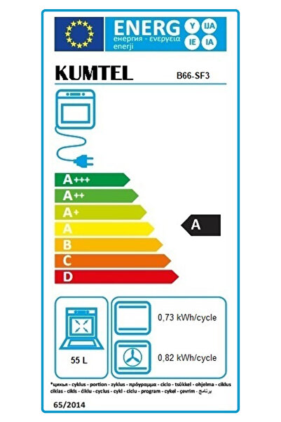 KUMTEL Digital Plus Antrasit Ankastre Fırın 15 Prog. B66-SF3(DDT)