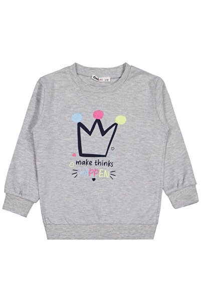 Civil Girls Happen Printed 2-5 Years Old Sweatshirt - Gray 2-3 Years Old