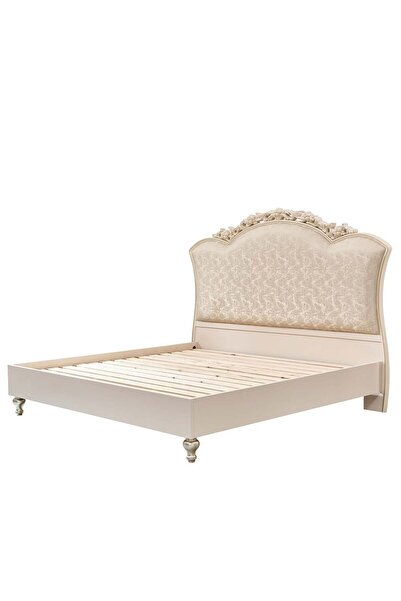 Danube Home Jasmine 200x200 Super Wooden King Bed - Light Beige Fabric, Engineered Wood, 2-Year Warranty