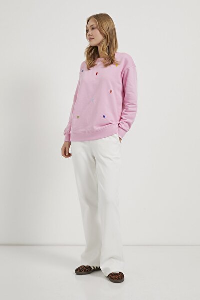 Arma Life Armalife 4013 heart bead-embroidered v-neck women's sweatshirt