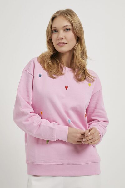 Arma Life Armalife 4013 heart bead-embroidered v-neck women's sweatshirt