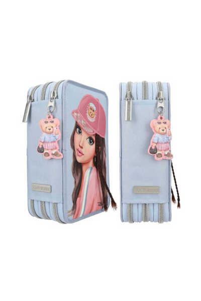 Top Model Topmodel Team Teddy 3 Layer Blue Full Pencil Case 413010