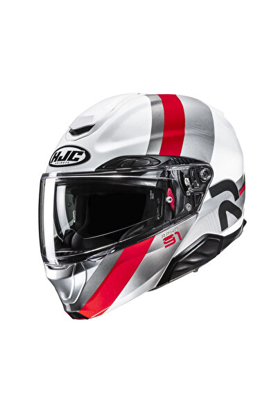 HJC RPHA91 Fensh MC1 Çene Açılır Motosiklet Kaskı Beyaz Kırmızı