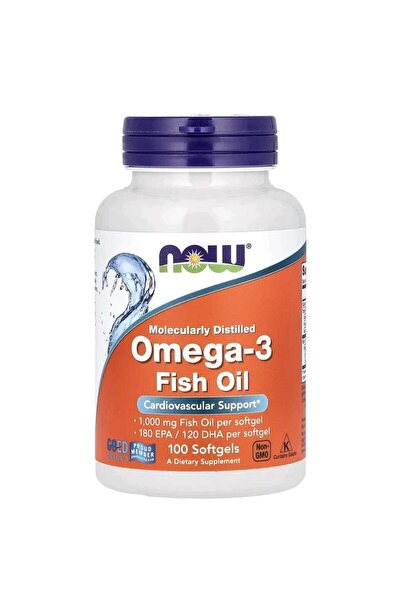 Now Food زيت السمك اوميجا 3 , زيت السمك الغني بأوميغا-3، 1,000 ملجم، 180 حمض (EPA), 120 حمض (DHA)، 100 كبسولة